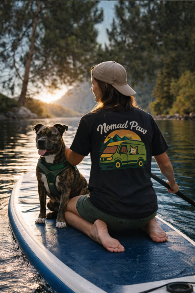 Activité nautique avec son chien sur lac